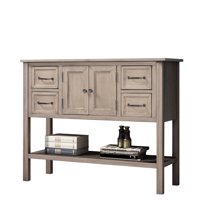 Console Table 4 Drawers Sideboard Cabinet with Open Shelf Wood Sofa Table Buffet Storage Cabinet Sofa Table for Hallway Entryway Kitchen Living Room Cream