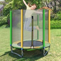 Kimloog 8 FT Kids Trampoline With Enclosure Net Jumping Mat And Spring Cover Padding