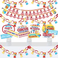 Carnival - Step Right Up Circus - Banner and Photo Booth Decorations - Carnival Themed Party Supplies Kit - Doterrific Bundle