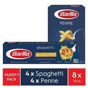 Barilla Blue Penne & Spaghetti Pasta Variety Pack, (4 Each, 16oz per box)