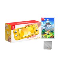 Nintendo Switch Lite Yellow Bundle with The Legend of Zelda: Link's Awakening NS Game Disc and Mytrix Microfiber Cleaning Cloth - 2019 New Game!