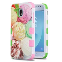 TUFF Hybrid Series Phone Protector Cover Case and Atom Cloth for Samsung Galaxy J3 Achieve - Ice Cream Scoops