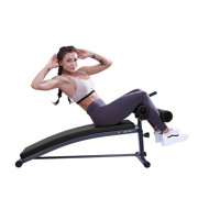 Finer Form Gym-Quality Sit Up Bench with Reverse Crunch Handle for Ab Exercises (Black)