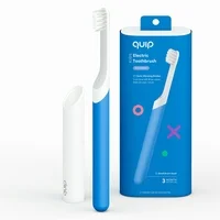 quip Kids Electric Toothbrush, Built-In Timer + Travel Case, Blue Rubber