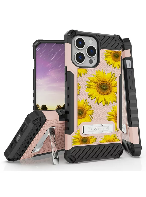 BC Tri Shield Series Case for iPhone 13 Pro Max (MIL-STD 810G-516.6 Drop Tested Rugged Protection Armor Slim Cover) - Sunflower