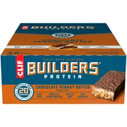 CLIF Builders Protein Bars, Gluten Free, 20g Protein, Chocolate Peanut Butter, 12 Ct, 2.4 oz