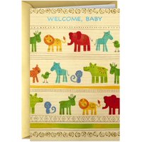 Golden Thread Baby Shower Card (Jungle Animals)