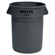 Rubbermaid Commercial Products Outdoor Gray Brute Heavy-Duty Round Garbage Can, 32 Gallon, Gray