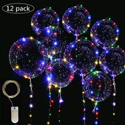 LED Light Up Bobo Balloons Fairy String Lights,Cell Battery Operated LED Fairy String Lights 4 Meters(13ft) 12 Pieces,20 inch Transparent Light Up Bobo Balloons 18 Pieces, Usage for Wedding Birthday P