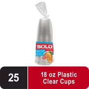 Solo Clear Plastic Cups 18oz, 25CT