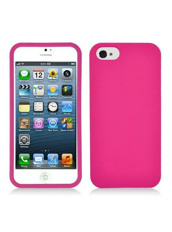 Hard Rubberized Case for iPhone 5 / 5S - Hot Pink