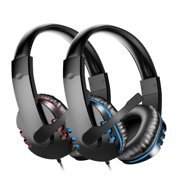 Gaming Headset Headphones with Mic for PS4, PC, Xbox One, Surround Sound Noise Cancelling Over-Ear Headphones with Soft Memory Ear Pads Compatible with Laptop Tablet Mobile Phone