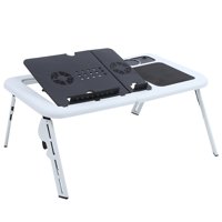 Kritne Lap Desk E-Table Bed Foldable Table With USB Cooling Fans Stand TV Tray, Laptop Lap Desk