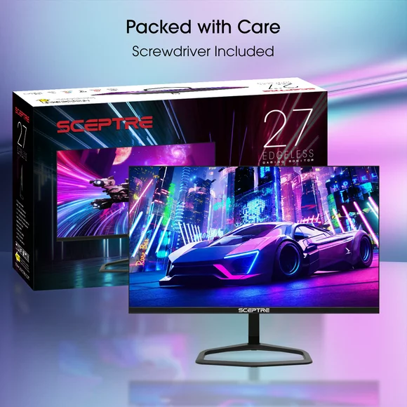Sceptre 27-inch 240Hz Gaming Monitor 1ms 99% sRGB AMD FreeSync Premium DisplayPort x2 HDMI x2 Build-in Speakers, Machine Black 2024