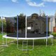 image 2 of 16FT Trampoline with Enclosure Net Basketball Hoop and Ladder, Combo Bounce Jump Trampoline for Kids and Adults with Jumping Mat and Spring Cover Pad - Silver