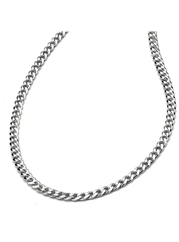 Men's 3.5MM Sterling Silver Italian Curb Chain Necklace 16" 18" 20" 22" 24" 30"