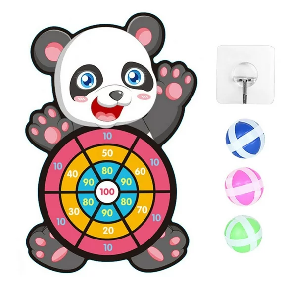 Dart Board for Kids with 3 Sticky Balls, Panda Dart Board, Indoor Outdoor Party Games Toys, Birthday Toys Gift for Age 5 6 7 8 9 10 11 12 Year Old Boys Girls