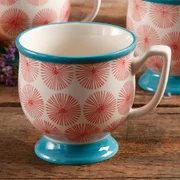 The Pioneer Woman Flea Market Happiness Red/Turquoise Decorated Mug