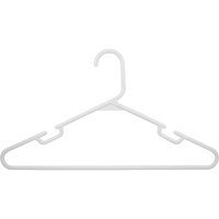 Generic Adult Plastic Clothes Hanger, 60 Count, Slotted for Strappy Clothes, White