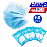50 PCS Disposable Triple Layer protection Face Mask Masks General use 3-Ply Blue safety Filter Masks with elastic earloops