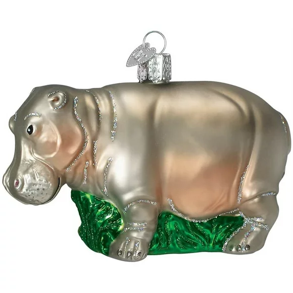 Old World Christmas Hippopotamus Glass Blown Ornament