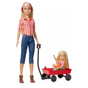 Sweet Orchard Farm Playset, Barbie Doll and Chelsea Doll, with Red Wagon and Carrots