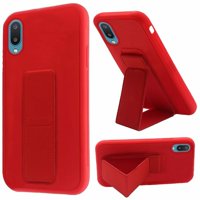 Kaleidio Case For Samsung Galaxy A02 [Hybrid Grip] Lightweight Impact [Magnetic Fold-Out Stand] Protector Cover [Red]