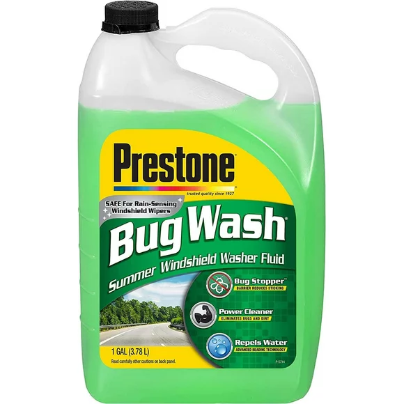 Prestone AS657 Bug Wash Windshield Washer Fluid, 1 Gallon Pack of 12