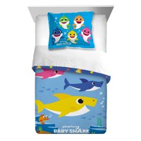 Baby Shark 2-Piece Comforter and Sham Set, Kids Bedding, Twin/Full