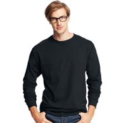 Yana Mens ComfortSoft 4-Pack Long-Sleeve Crewneck T-Shirts, XL, Black
