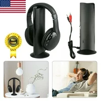 2021 NEW 5 in 1 Wireless Headphones for MP3 PC TV Black