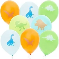 50 Packs Assorted Colors Dinosaur Print Balloons 12" for Birthday Party Decorations