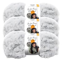 Lion Brand Yarn Go For Faux Thick and Quick Chinchilla Faux Fur Jumbo Polyester Multi-color Yarn 3 Pack