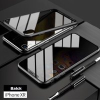 Anti Peep Magnetic Phone Case Double Glass Cover iPhone 12 11ProMax XR X 7 8Plus Black