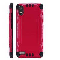Compatible with TCL A2 | TCL Signa Hybrid Combat Slim Phone Case Cover (Red/Black)