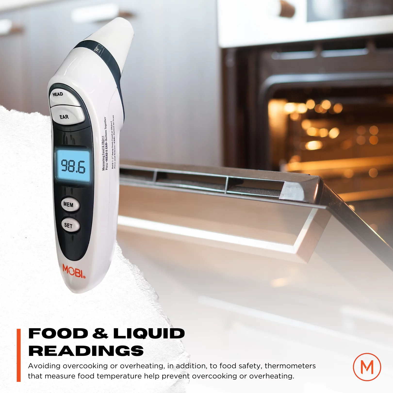 MOBI DualScan Prime Ear & Forehead Thermometer with Food & Bottle