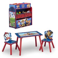 Nick Jr. PAW Patrol 4-Piece Playroom Solution by Delta Children  Set Includes Table and 2 Chairs and 6-Bin Toy Organizer