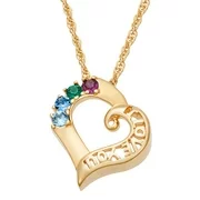 Family Jewelry Personalized Mother's 14kt Gold-Plated "I Love You" Birthstone Pendant, 20"