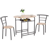 Costway 3 PCS Dining Set Table and 2 Chairs Home Kitchen Breakfast Bistro Pub Furniture
