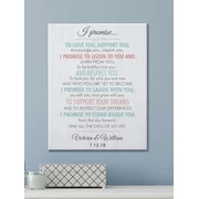 Personalized Promise of Our Love Wedding Canvas, 11X14