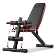Foldable Dumbbell Bench Gears Backrest Sit Up AB Abdominal Fitness Rope Sports