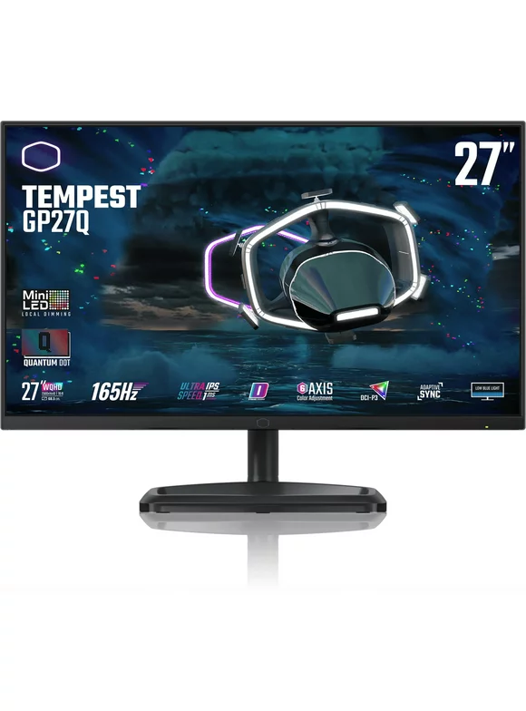 Cooler Master Tempest GP27-FQS 27" WQHD Quantum Mini LED Gaming LCD Monitor - 16:9 - Black - 27" Class - In-plane Switching (IPS) Technology - 2560 x 1440 - 1.07 Billion Colors - FreeSync/G-Sync - ...