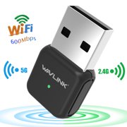 Wavlink 600Mbps USB Wi-Fi Adapter  2.4G/5G Wireless Dual Band Ethernet Network LAN Card Dongle for Laptop Desktop Win XP/7/8/10 , Mac OS X 10.4-10.12.2
