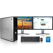 Dell Optiplex Desktop Computer 2.9 GHz Core 2 Duo Tower PC, 4GB, 160GB HDD, Windows 10 x64, 19" Dual Monitor , USB Mouse & Keyboard - Refurbished