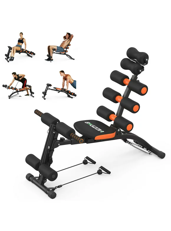 Bigzzia  16 in 1 Ab Core Workout Machine Folding Abdominal Workout Trainer Bench Crunch for Home Gym Exercise Fitness