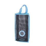 Unique BargainsHousehold PVC Mesh Wall Hanging Grocery Bag Holder Storage Container Light Blue