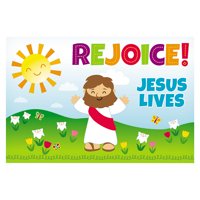 Rejoice Jesus Lives Backdrop Banner - Party Decor - 3 Pieces