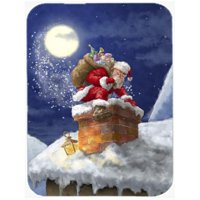 Christmas Santa Claus in the Chimney Mouse Pad, Hot Pad or Trivet
