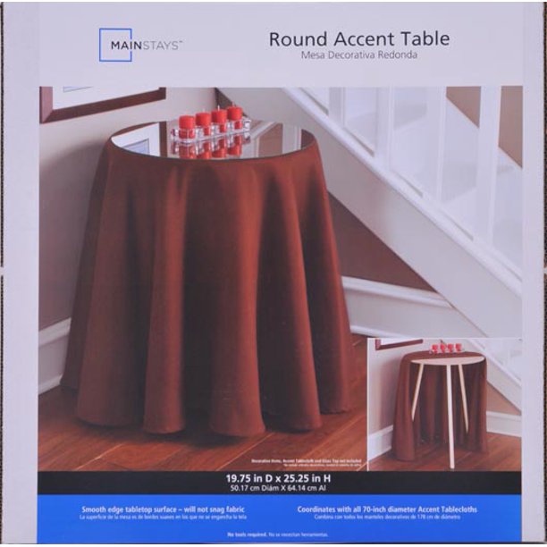 Mainstays 20 Round Decorative Table, Round Decorator Table Tablecloths