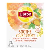 (4 Boxes) Lipton Herbal Supplement Soothe Your Tummy 15 ct